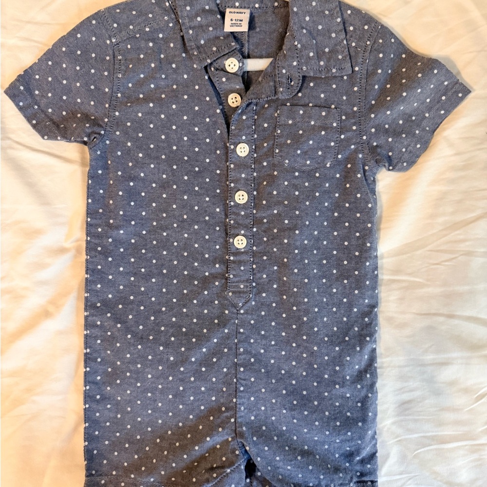 Old Navy Blue Polka Dot Kids Bodysuit
